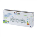 GU10 infälld ram/armatur för 3 glödlampor, kvadratisk form, justerbar ljusriktning, 255X91x25mm, infälld. 235x75mm, borstad aluminium, V-TAC