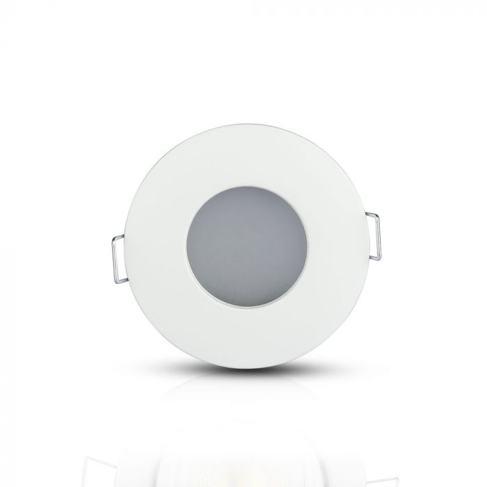 GU10 recessed frame/fixture, round, IP54, Ø84x38mm, recessed. Dimm. Ø75mm, white, V-TAC