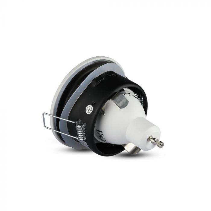 GU10 recessed frame/fixture, round, IP54, Ø84x38mm, recessed. Dimm. Ø75mm, white, V-TAC