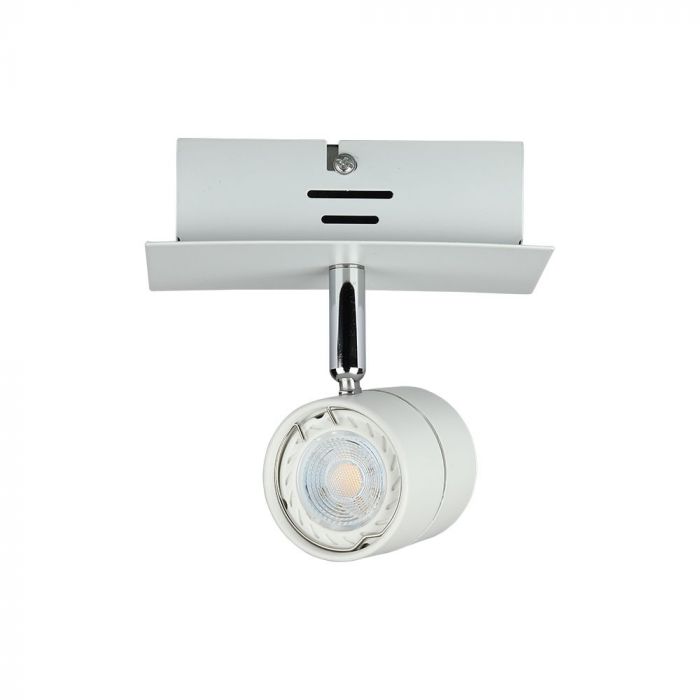 GU10 iebūvējams spuldžu karkass 1 spuldzei, balts, V-TAC