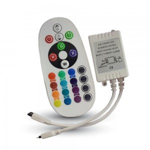 LED krāsainas lentes kontrolieris 6A 72W ar tālvadības pulti, 24 pogas, V-TAC