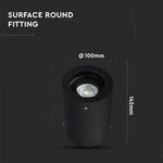 GU10 Takmonterad armatur, svart, 142 x 100 mm, V-TAC