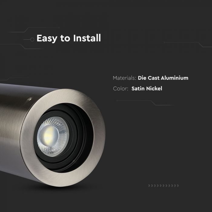 GU10 Laepealne valgusti, satiinne nikkel, V-TAC