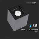 GU10 Virsapmetuma karkass stiprināšanai pie griestiem, melns, 142 x 100 x 100 mm, V-TAC