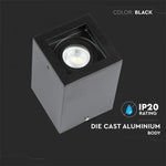 GU10 Ceiling-mounted luminaire, black, 142 x 100 x 100 mm, V-TAC