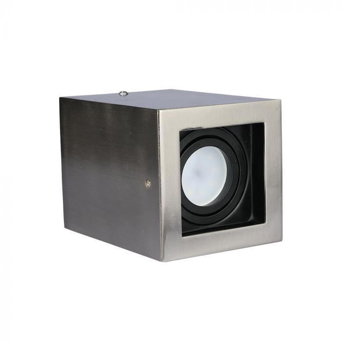 GU10 Virsapmetuma karkass stiprināšanai pie sienas, griestiem, satīna niķelis, V-TAC