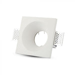 GU10 infälld gipsram/armatur, kvadratisk, vit, 120x120x74mm, infälld. Storlek: 120 x 120 x 120 x 120 mm 123x123mm, V-TA