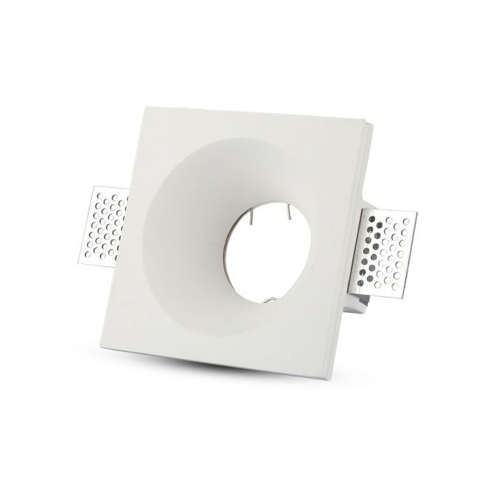 GU10 infälld gipsram/armatur, kvadratisk, vit, 120x120x74mm, infälld. Storlek: 120 x 120 x 120 x 120 mm 123x123mm, V-TA