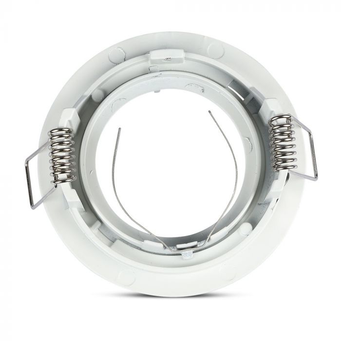 GU10 iebūvējams karkass/armatūra, apaļas formas, Ø81 x 34 mm, iebūv. izm Ø73mm, balts, V-TAC