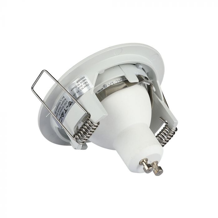 GU10 recessed frame/fixture, round, Ø81 x 34 mm, recessed. Ø73mm, white, V-TAC
