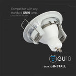 GU10 recessed frame/fixture, round, Ø81 x 34 mm, recessed. Ø73mm, white, V-TAC