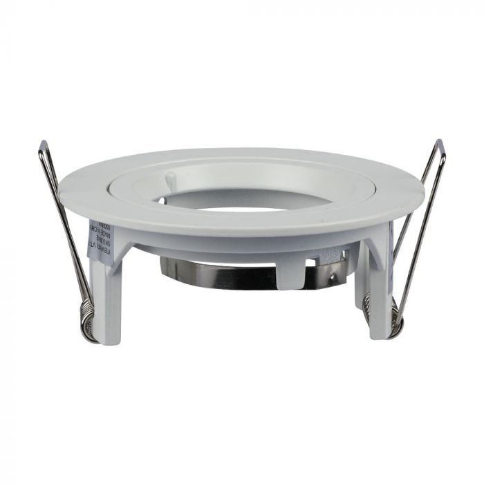 GU10 iebūvējams karkass/armatūra, apaļas formas, Ø81 x 34 mm, iebūv. izm Ø73mm, balts, V-TAC