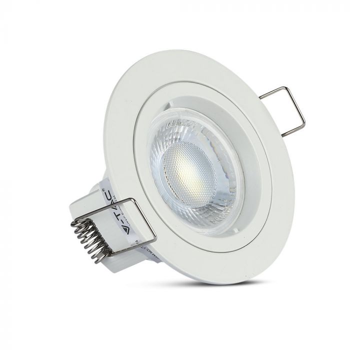 GU10 recessed frame/fixture, round, Ø81 x 34 mm, recessed. Ø73mm, white, V-TAC