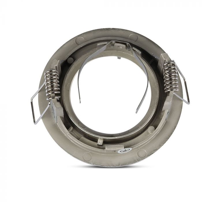 GU10 süvistatav raam/valgusti, ümmargune, Ø81 x 34 mm, süvistatav. Ø73mm, satiinne nikkel, V-TAC