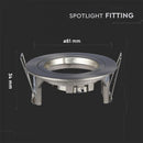 GU10 süvistatav raam/valgusti, ümmargune, Ø81 x 34 mm, süvistatav. Ø73mm, satiinne nikkel, V-TAC