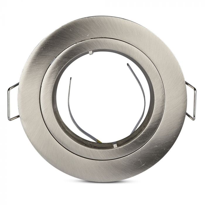 GU10 süvistatav raam/valgusti, ümmargune, Ø81 x 34 mm, süvistatav. Ø73mm, satiinne nikkel, V-TAC