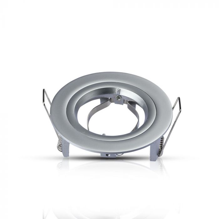 GU10 süvistatud raam/valgusti, ümmargune, Ø81 x 34 mm, süvistatud. Ø73mm, hall metallist, V-TAC