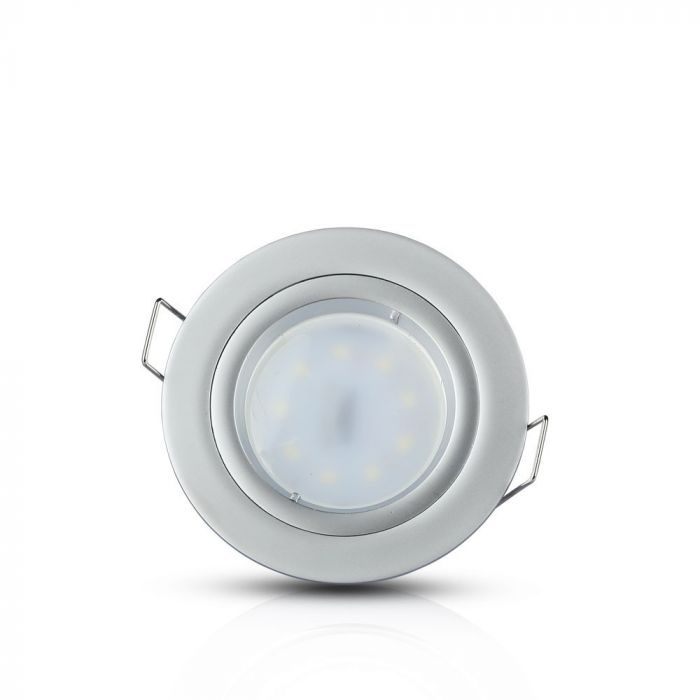 GU10 süvistatud raam/valgusti, ümmargune, Ø81 x 34 mm, süvistatud. Ø73mm, hall metallist, V-TAC