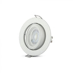 GU10 recessed frame/fixture, round, adjustable light direction, Ø95X32mm, recessed. Ø85mm, white, V-TAC