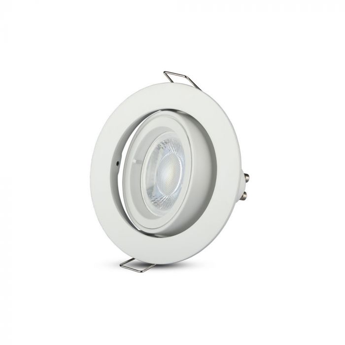 GU10 recessed frame/fixture, round, adjustable light direction, Ø95X32mm, recessed. Ø85mm, white, V-TAC