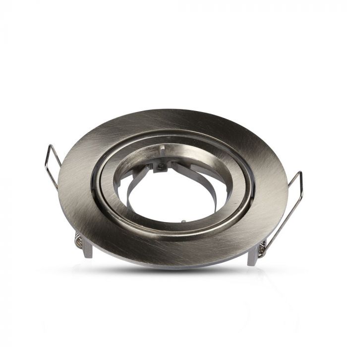 GU10 recessed frame/fixture, round, adjustable light direction, Ø95X32mm, recessed. Ø85mm, satin nickel, V-TAC