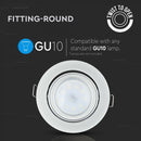 GU10 recessed frame/fixture, round, adjustable light direction, Ø95X32mm, recessed. Ø85mm, grey metallic, V-TAC