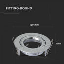 GU10 recessed frame/fixture, round, adjustable light direction, Ø95X32mm, recessed. Ø85mm, grey metallic, V-TAC