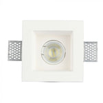 GU10 recessed plasterboard frame/fixture, square, white, 120x120x50mm, recessed. Size: 120 x 120 x 120 x 120 mm 123x123mm, V-TAC