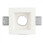 GU10 recessed plasterboard frame/fixture, square, white, 120x120x50mm, recessed. Size: 120 x 120 x 120 x 120 mm 123x123mm, V-TAC