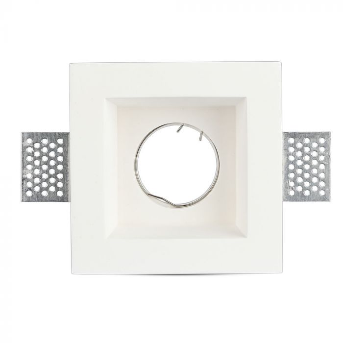 GU10 recessed plasterboard frame/fixture, square, white, 120x120x50mm, recessed. Size: 120 x 120 x 120 x 120 mm 123x123mm, V-TAC