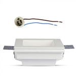 GU10 recessed plasterboard frame/fixture, square, white, 120x120x50mm, recessed. Size: 120 x 120 x 120 x 120 mm 123x123mm, V-TAC