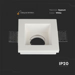 GU10 recessed plasterboard frame/fixture, square, white, 120x120x50mm, recessed. Size: 120 x 120 x 120 x 120 mm 123x123mm, V-TAC