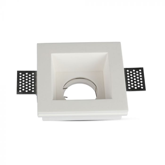 GU10 recessed plasterboard frame/fixture, square, white, 120x120x50mm, recessed. Size: 120 x 120 x 120 x 120 mm 123x123mm, V-TAC