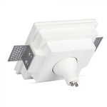 GU10 recessed plasterboard frame/fixture, square, white, 120x120x50mm, recessed. Size: 120 x 120 x 120 x 120 mm 123x123mm, V-TAC