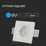 GU10 süvistatud kipsplaatraam/valgusti, ruudukujuline, valge, 100x100x30mm, süvistatud. Suurus: 5 mm 103x103mm, V-TAC