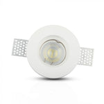 GU10 infälld gipsram/armatur, rund, vit, Ø100x30mm, infälld. Storlek: 30x30mm. Ø103mm, V-TAC