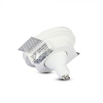 GU10 infälld gipsram/armatur, rund, vit, Ø100x30mm, infälld. Storlek: 30x30mm. Ø103mm, V-TAC