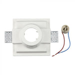 GU10 infälld ram/armatur för gipsskivor, kvadratisk, vit, 132x132x74mm, infälld. Storlek: 3,5 mm 135x135mm, V-TAC