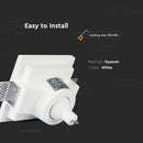 GU10 infälld ram/armatur för gipsskivor, kvadratisk, vit, 132x132x74mm, infälld. Storlek: 3,5 mm 135x135mm, V-TAC