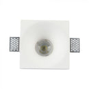 GU10 infälld ram/armatur för gipsskivor, kvadratisk, vit, 132x132x74mm, infälld. Storlek: 3,5 mm 135x135mm, V-TAC