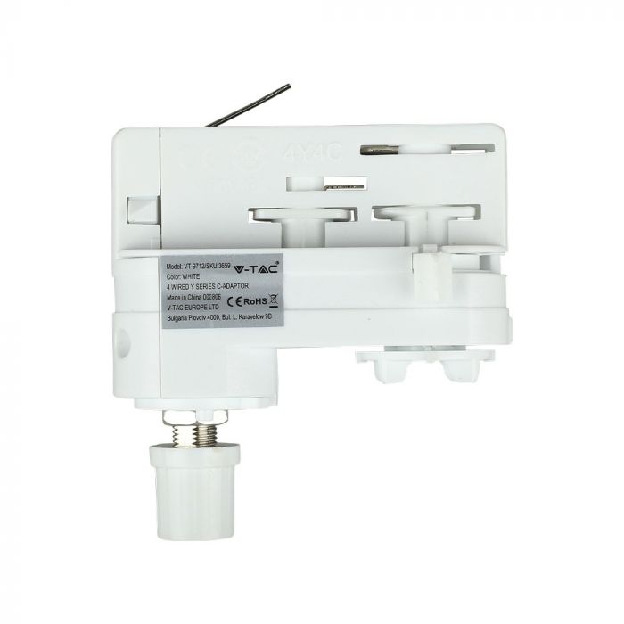 4-suunaline EURO-kiskoadapter, valge, ühendamiseks pistikupesaga, V-TAC