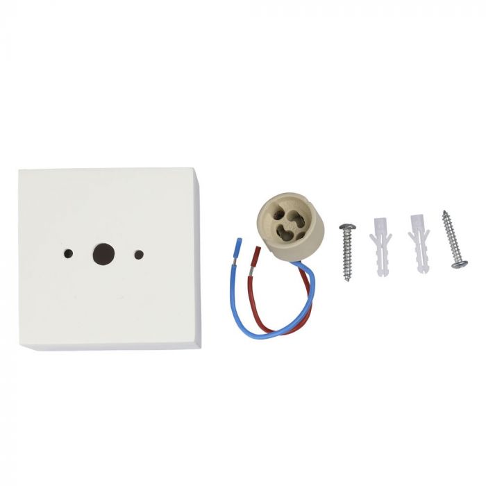 GU10 Gipsram, kvadratisk, vit, 75x75x75mm, V-TAC