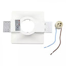 GU10 iebūvējams ģipša karkass/armatūra, kvadrāta formas, balts,120x120x45mm, iebūv. izm. 123x123mm, V-TAC