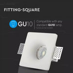 GU10 süvistatav kipsraam/valgusti, kandiline, valge, 120x120x45mm, süvistatav. Suurus: 120 x 120 x 120 x 120 x 120 x 120 x 120 x 120 x 120 x 120 x 120 x 120 x 120 x 120 x 120 x 120 x 120 mm. 123x123mm, V-TAC