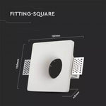 GU10 süvistatav kipsraam/valgusti, kandiline, valge, 120x120x45mm, süvistatav. Suurus: 120 x 120 x 120 x 120 x 120 x 120 x 120 x 120 x 120 x 120 x 120 x 120 x 120 x 120 x 120 x 120 x 120 mm. 123x123mm, V-TAC