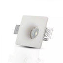 GU10 iebūvējams ģipša karkass/armatūra, kvadrāta formas, balts,120x120x45mm, iebūv. izm. 123x123mm, V-TAC