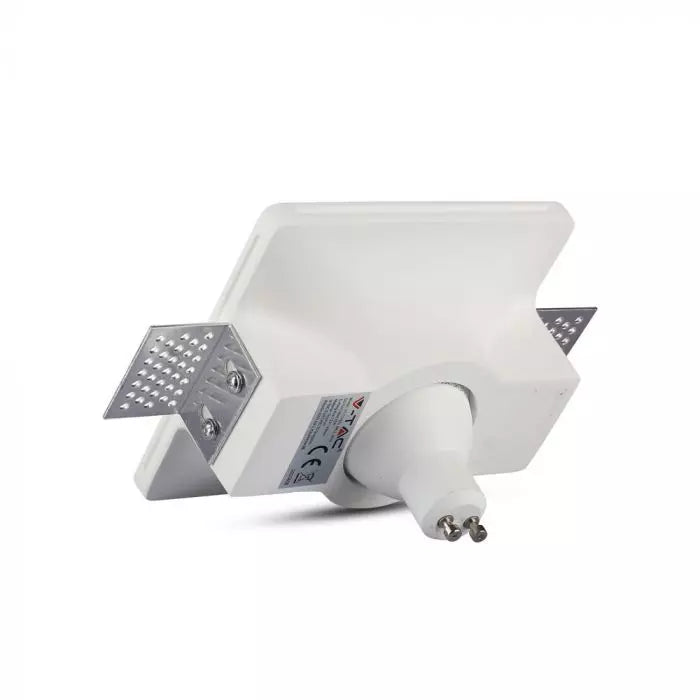 GU10 iebūvējams ģipša karkass/armatūra, kvadrāta formas, balts,120x120x45mm, iebūv. izm. 123x123mm, V-TAC