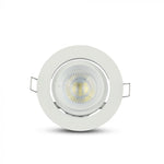 GU10 iebūvējams karkass/armatūra, apaļas formas, regulējams apgaismojuma virziens, Ø102X46mm, iebūv. izm Ø93mm, balts, V-TAC