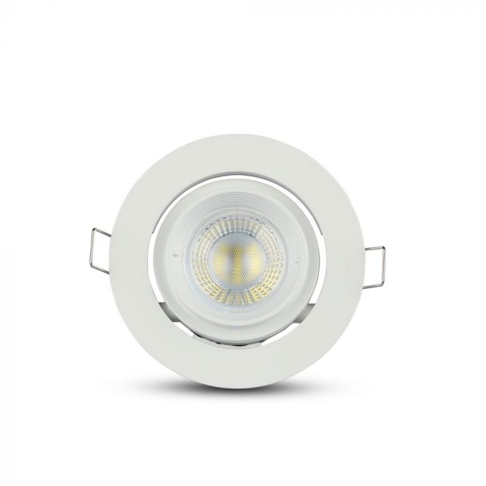 GU10 iebūvējams karkass/armatūra, apaļas formas, regulējams apgaismojuma virziens, Ø102X46mm, iebūv. izm Ø93mm, balts, V-TAC