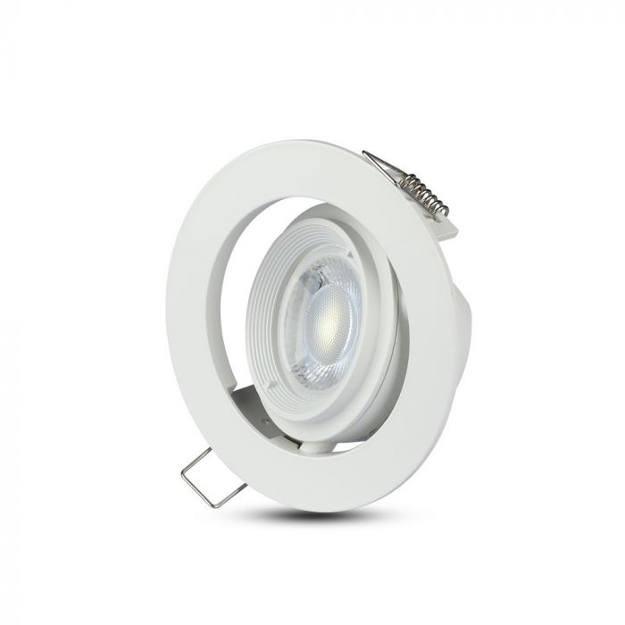 GU10 iebūvējams karkass/armatūra, apaļas formas, regulējams apgaismojuma virziens, Ø102X46mm, iebūv. izm Ø93mm, balts, V-TAC